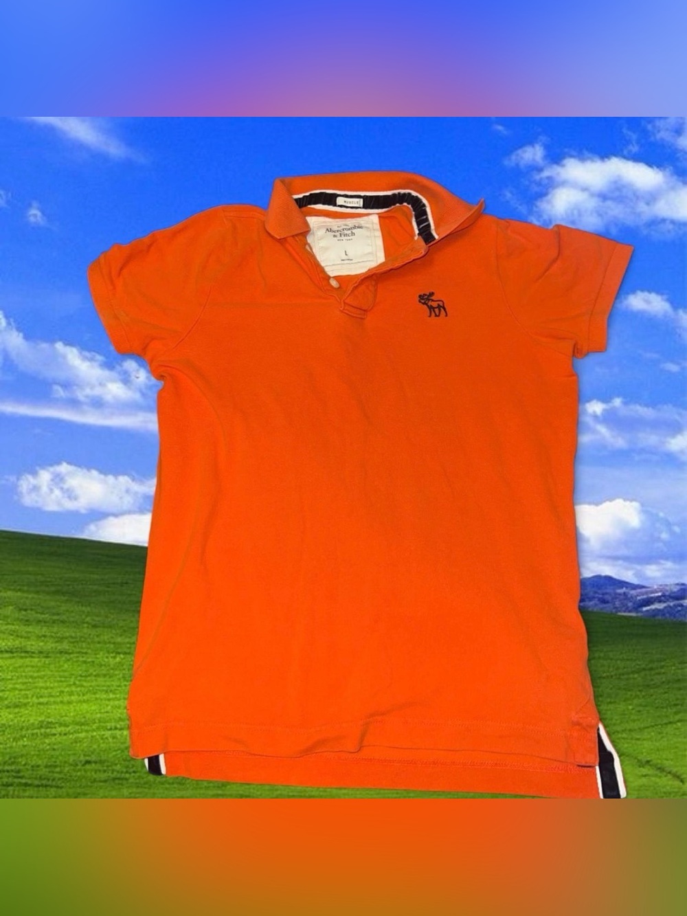Abercrombie large Orange Polo Shirt